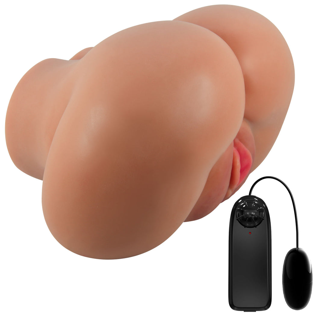 Luna Realistic Vagina and Ass  Vibrator - Tan