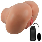 Luna Realistic Vagina and Ass  Vibrator - Tan