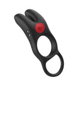 Red Dot Vibrating Cock Ring V1 With Remote - Black/red