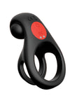 Red Dot Vibrating Cock Ring V2 With Remote - Black/red