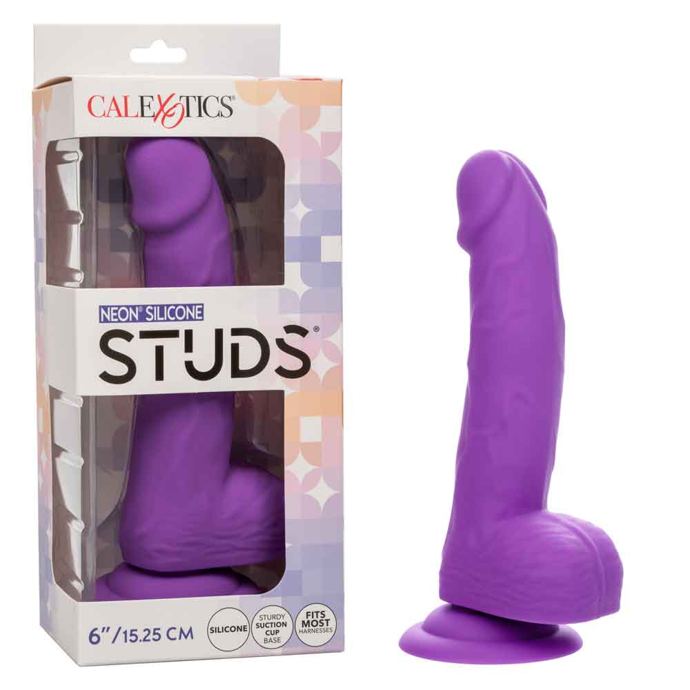 Neon Silicone Studs 6 Inch - Purple