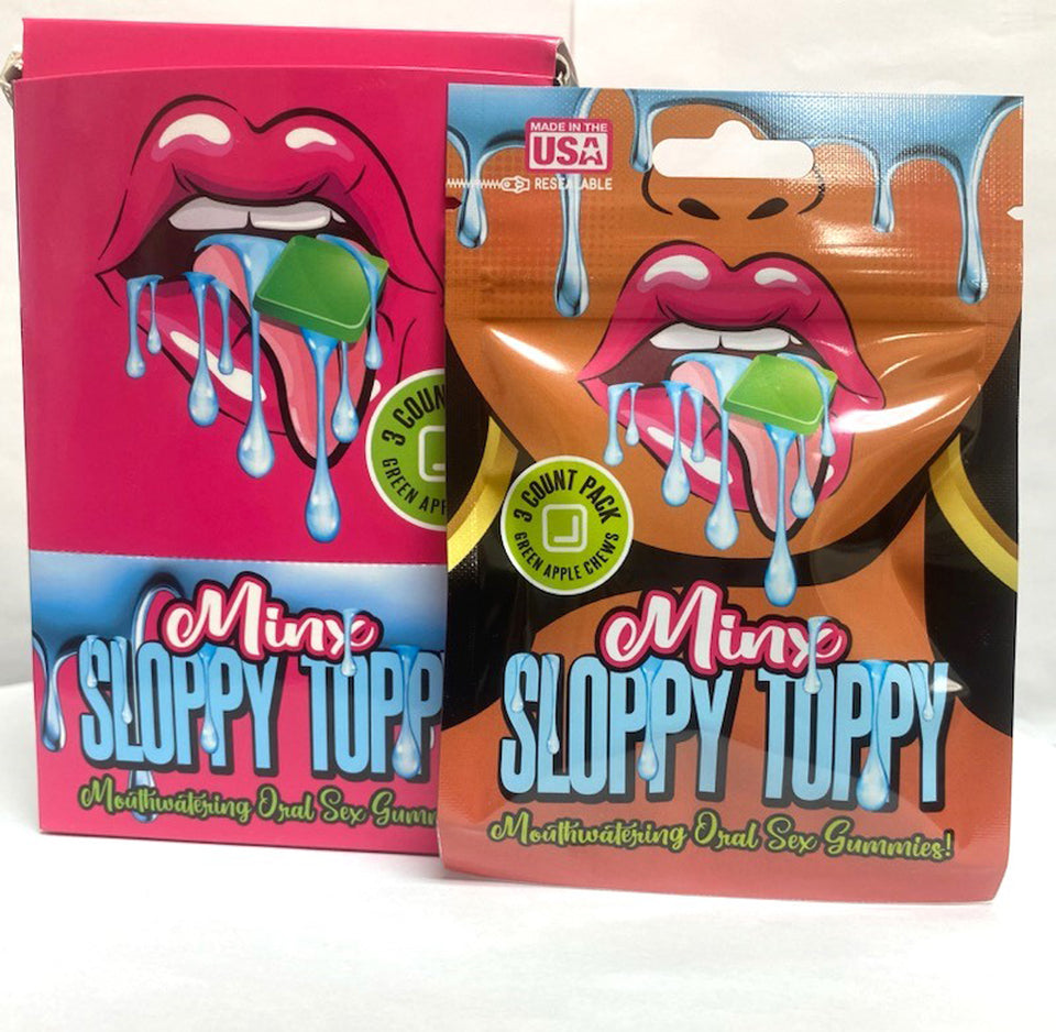 Minx Sloppy Toppy Oral Sex Gummies -  20 Ct Display - Green Apple