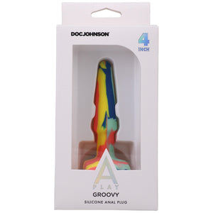 A-Play Groovy Silicone Anal Plug 4 Inch - Sunrise