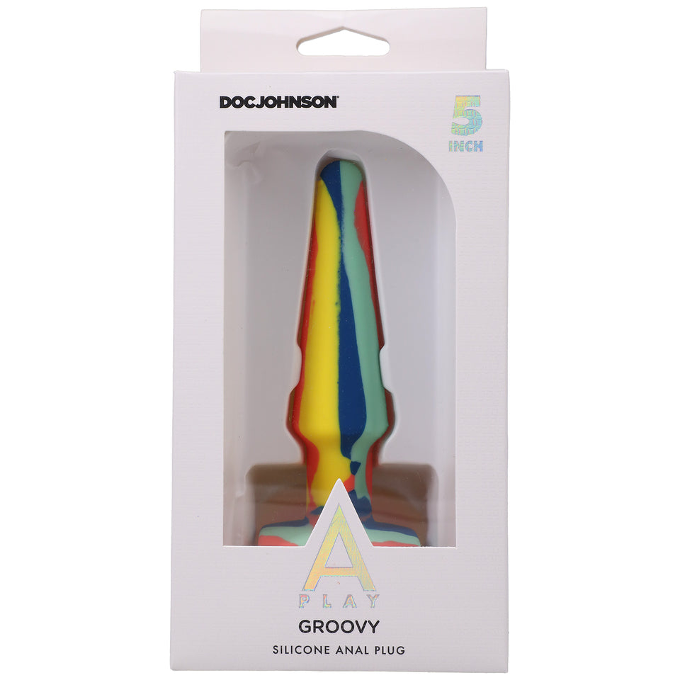 A-Play Groovy Silicone Anal Plug 5 Inch - Sunrise