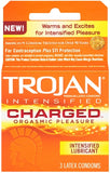 Trojan Intensified Charged Orgasmic Pleasure Condoms - 3 Pack