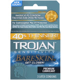 Trojan Sensitivity Bareskin Lubricated  Condoms - 3 Pack