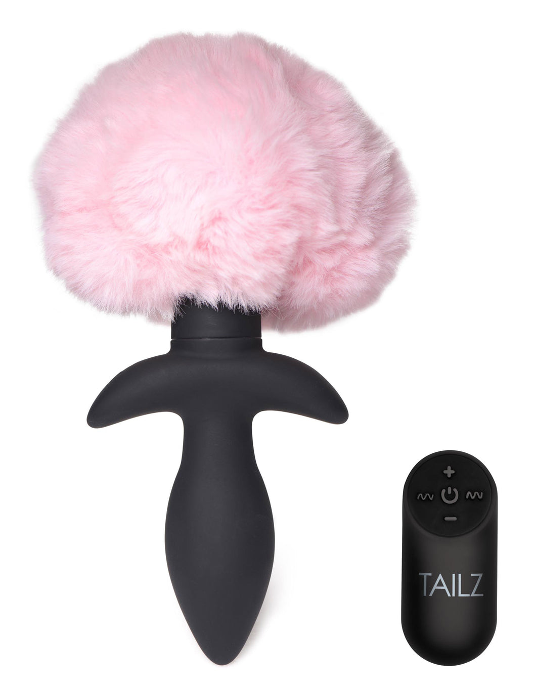 Waggerz Moving and Vibrating Bunny Tail Anal Plug  - Pink